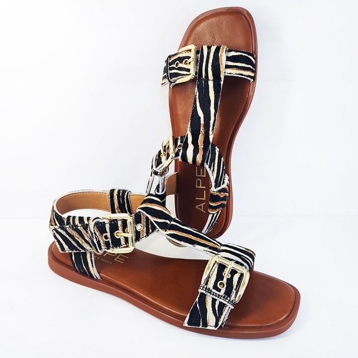 Sandalia plana animal print