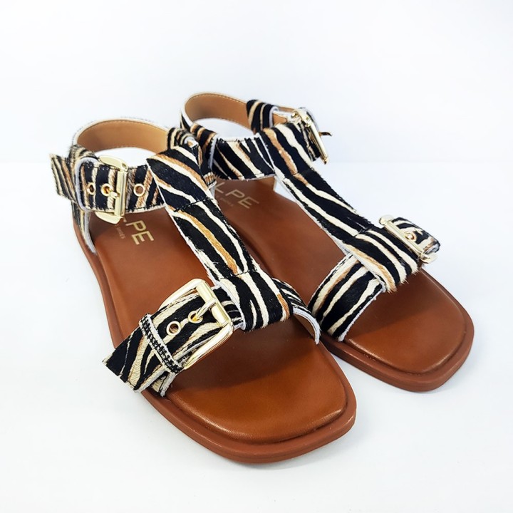 Sandalia plana animal print