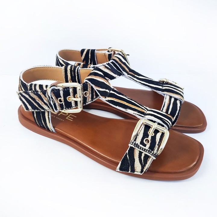 Sandalia plana animal print